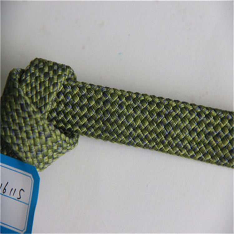 Green Polyester Outdoor Furniture Rope , Braided Twisted Webbing With Core Inside supplier